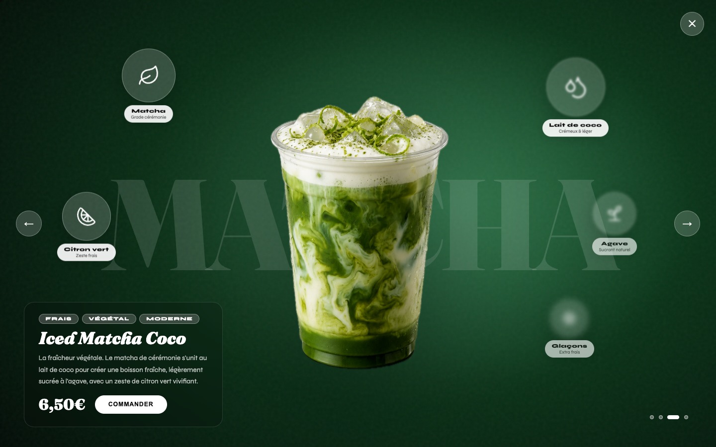 NOIR — overlay produit Iced Matcha Coco