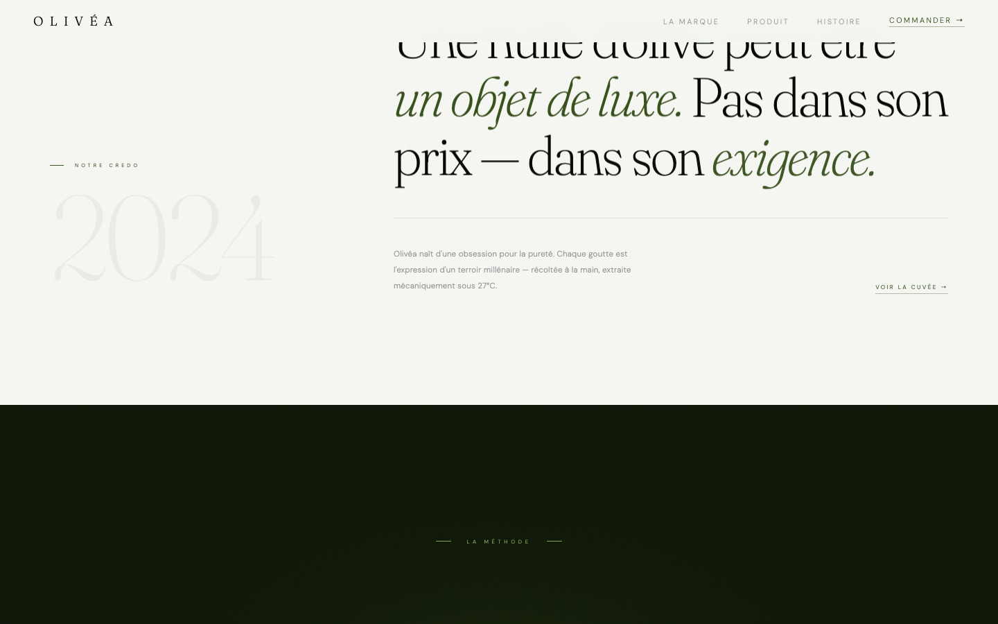 Olivéa — section texte